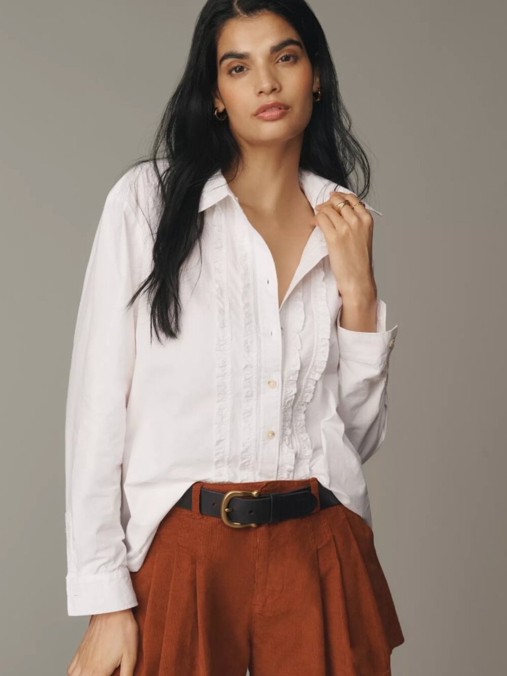Anthropologie Pilcro Tuxedo Buttondown Shirt XL